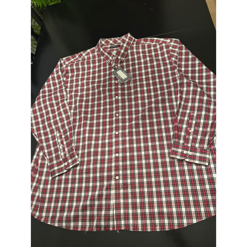 Roundtree & Yorke Travelsmart button down shirt big tall man 4XT red black